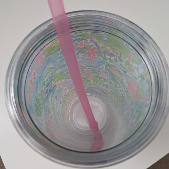 Lilly Pulitzer Honda Classic Printed Tumbler Cup With Lid & Straw - Picture 5 of 8